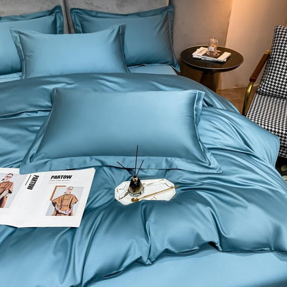 Soft Pastel Blue Luxury Duvet Cover Set