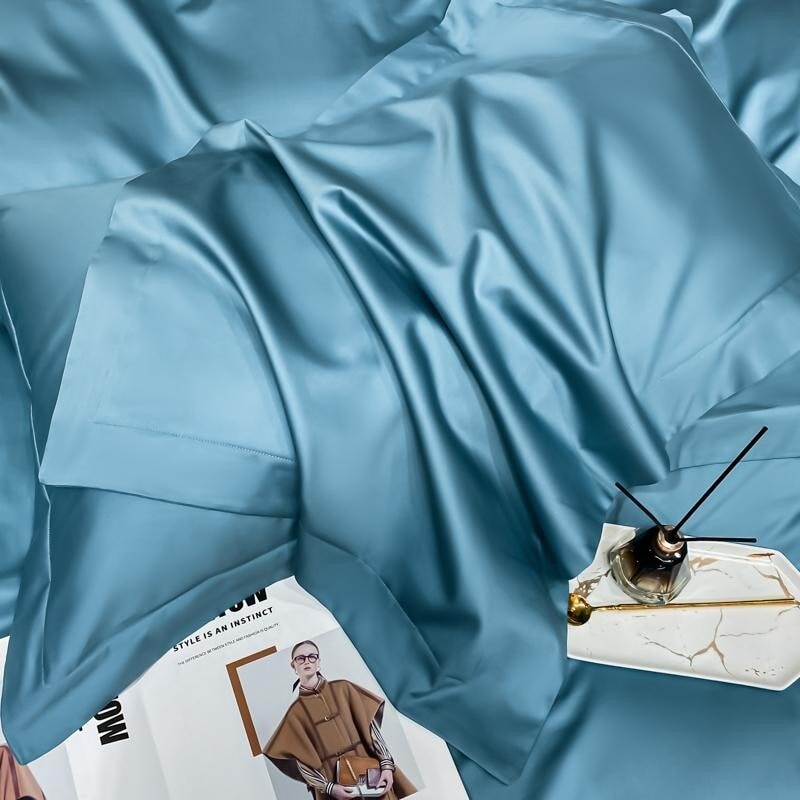 Soft Pastel Blue Luxury Duvet Cover Set