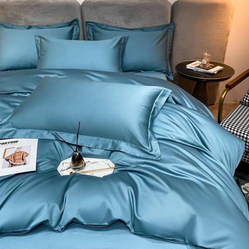 Soft Pastel Blue Luxury Duvet Cover Set