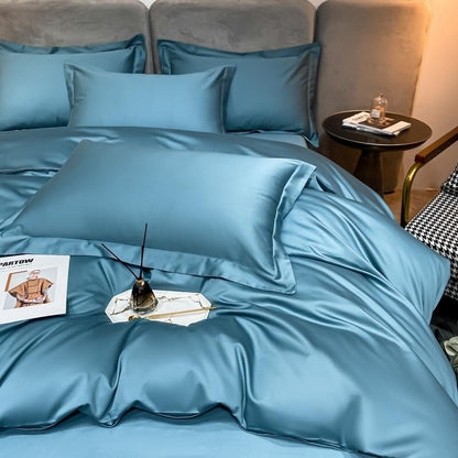 Soft Pastel Blue Luxury Duvet Cover Set