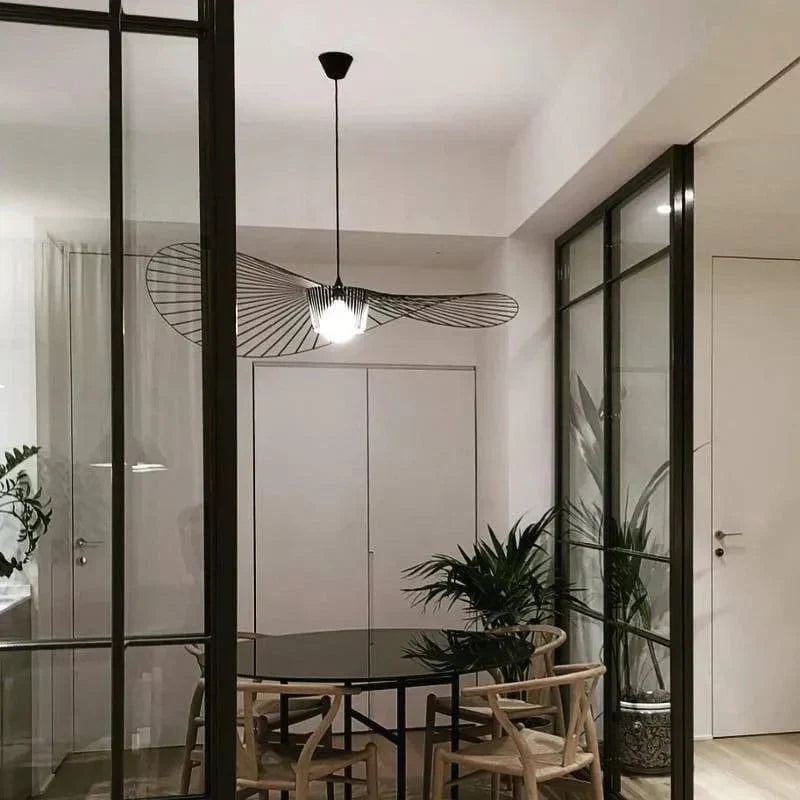 Elegant Metal and Linen Pendant Light Fixture