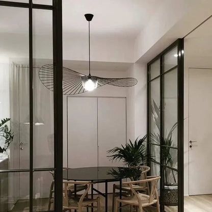 Elegant Metal and Linen Pendant Light Fixture
