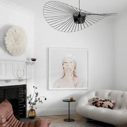 Elegant Metal and Linen Pendant Light Fixture