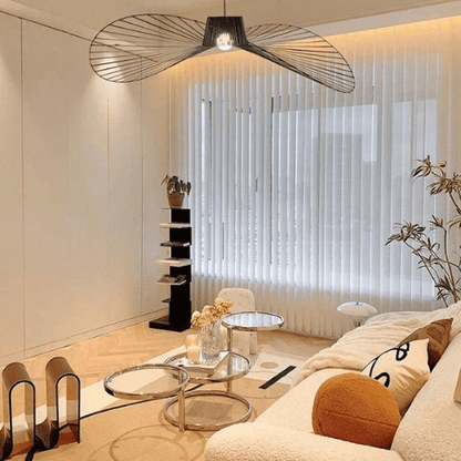 Elegant Metal and Linen Pendant Light Fixture