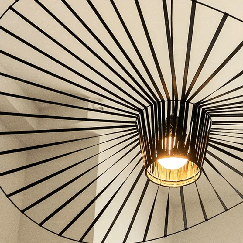 Elegant Metal and Linen Pendant Light Fixture