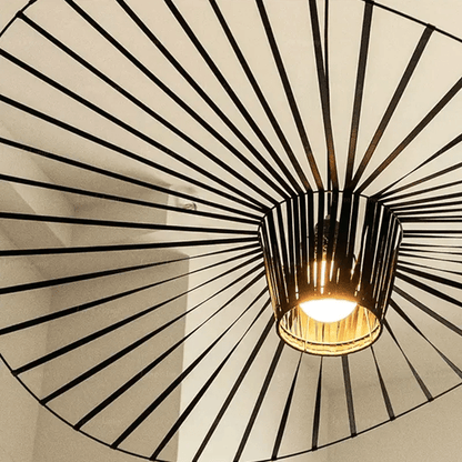 Elegant Metal and Linen Pendant Light Fixture