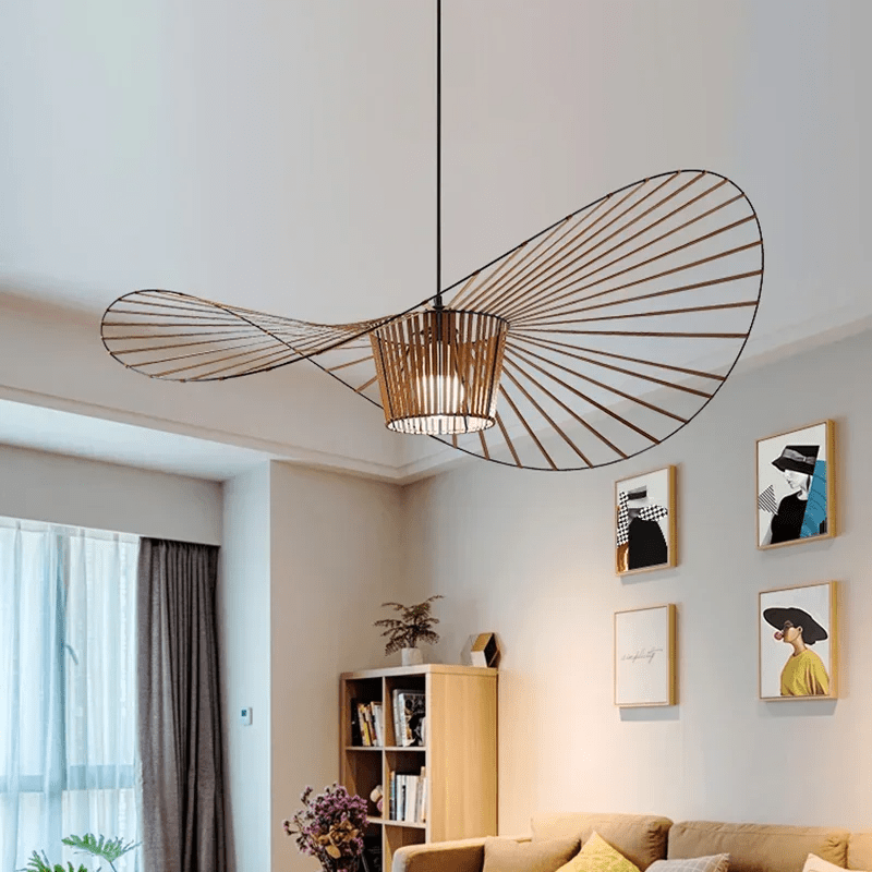Elegant Metal and Linen Pendant Light Fixture
