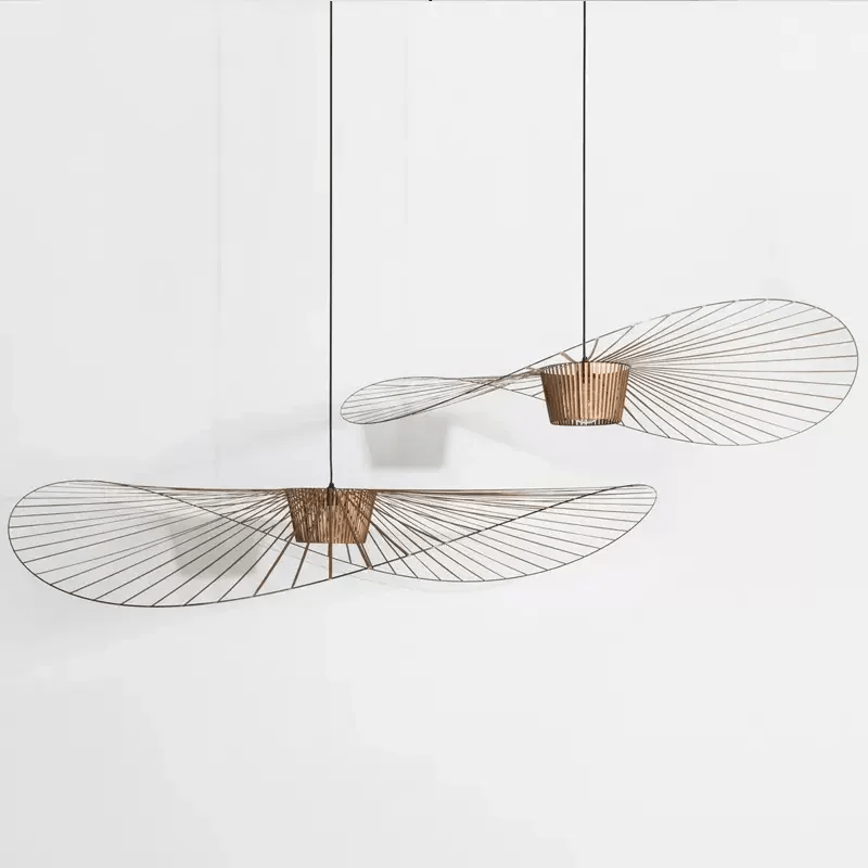 Elegant Metal and Linen Pendant Light Fixture