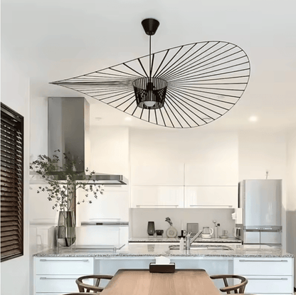 Elegant Metal and Linen Pendant Light Fixture