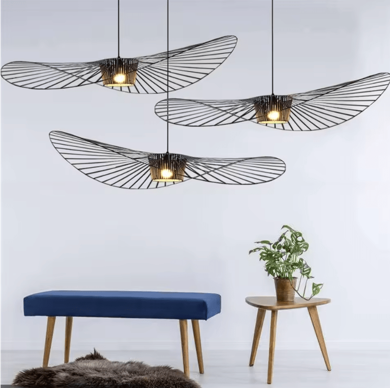 Elegant Metal and Linen Pendant Light Fixture