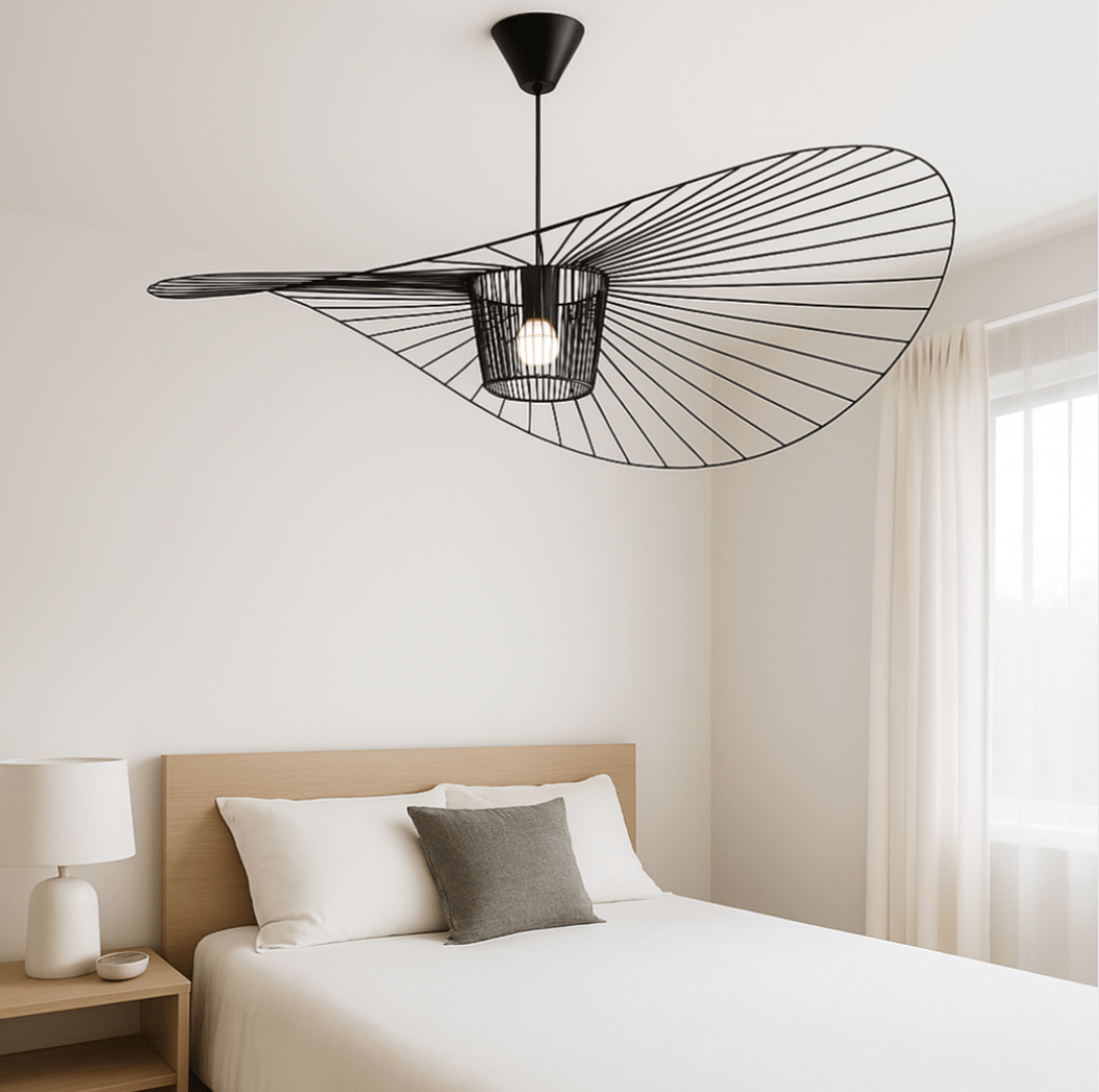 Elegant Metal and Linen Pendant Light Fixture - Lusomart
