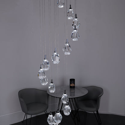 Elegant Crystal Drop Chandelier - Lusomart