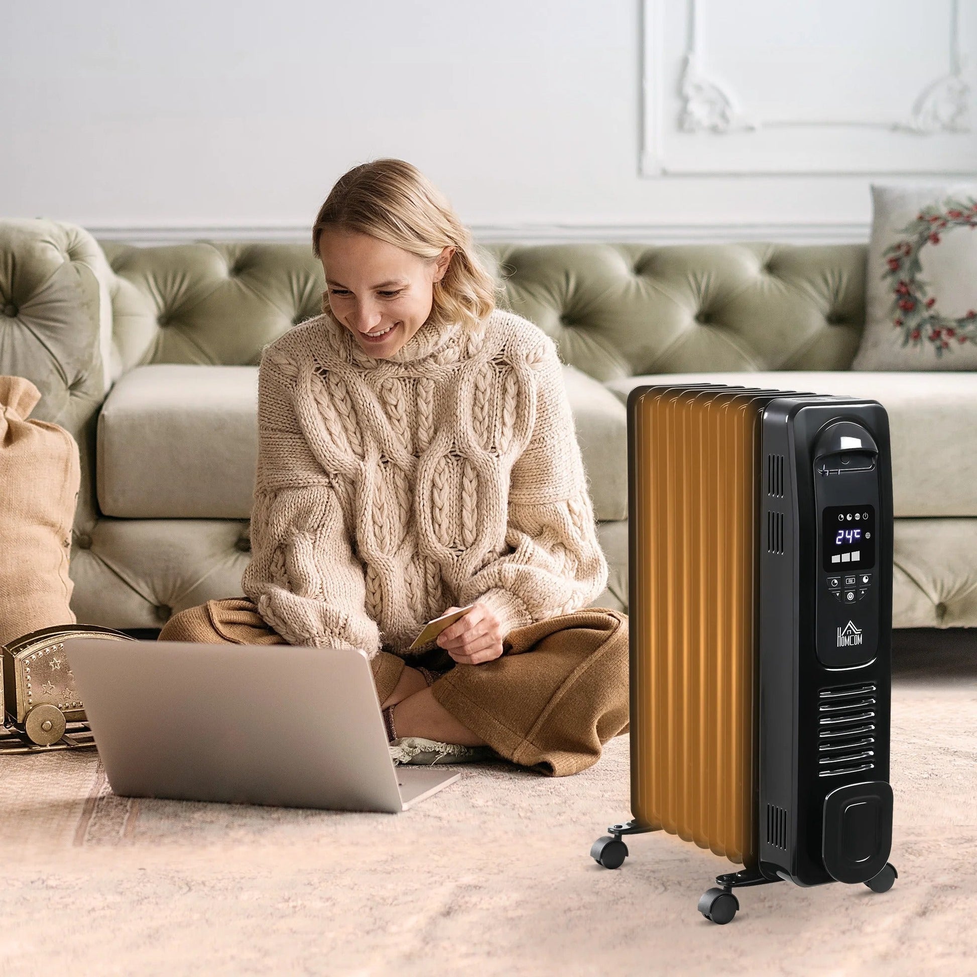 Compact 2500W Electric Space Heater With Remote Control - Lusomart