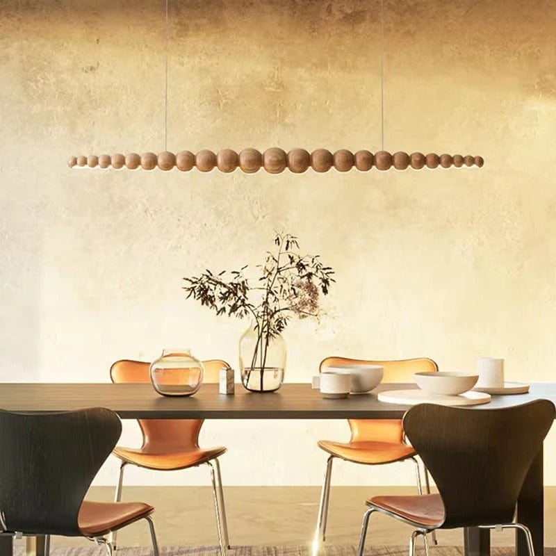 Rustic Wooden Bead Ceiling Light - Lusomart