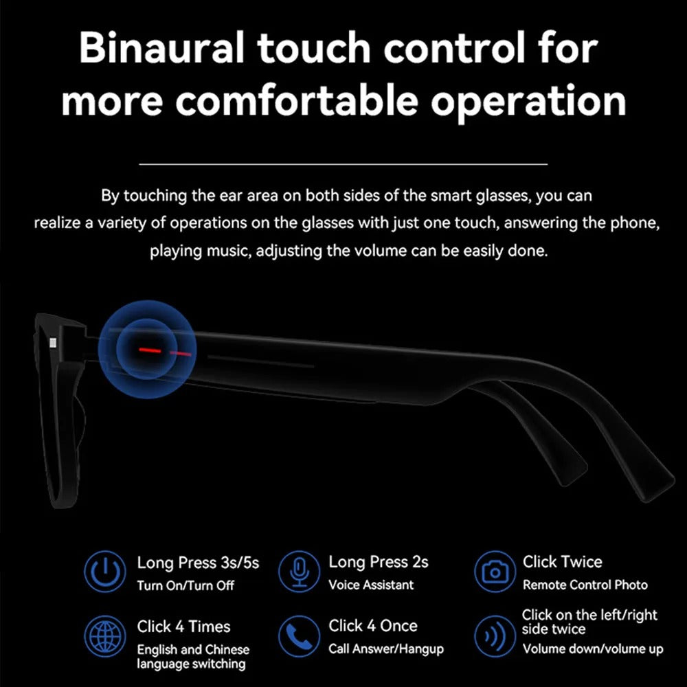 Intelligent Prescription Glasses With Blue Light Blocking Bluetooth