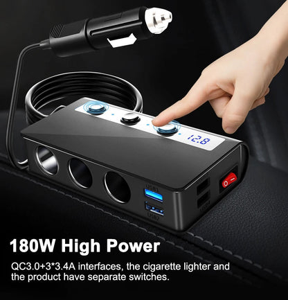 Rapid Car Charger 4 Port 180W Fast USB Charger