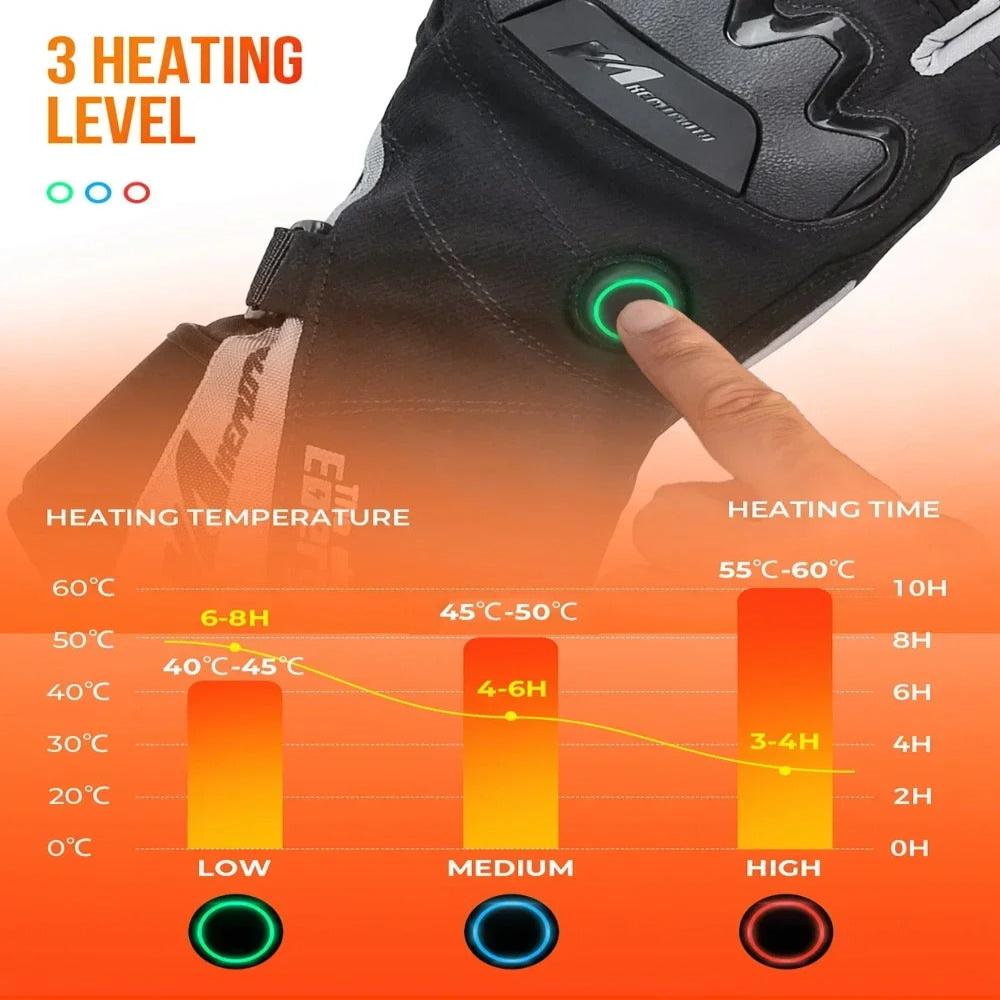 Warm USB Rechargeable Motorcycle Gloves