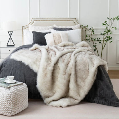 Soft Faux Fur Throw Blanket for Cozy Home Decor - Lusomart