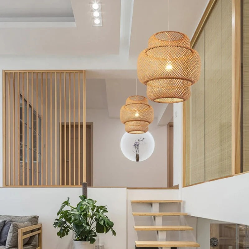 Natural Woven Bamboo Table Lamp