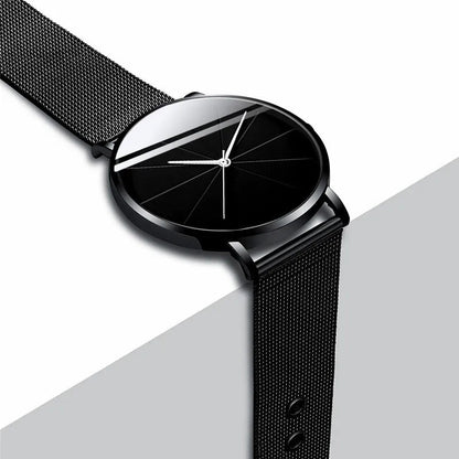 Stylish Mens Watch with Large Face Leather Strap