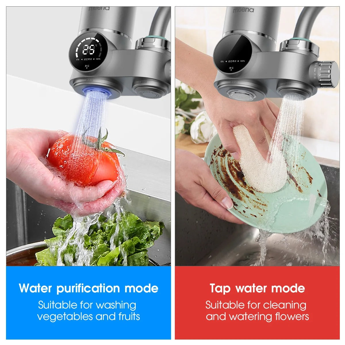 PureFlow LED Water Purifier Faucet Filter With Screen