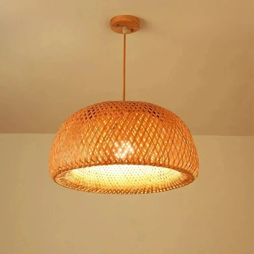 Natural Woven Bamboo Table Lamp
