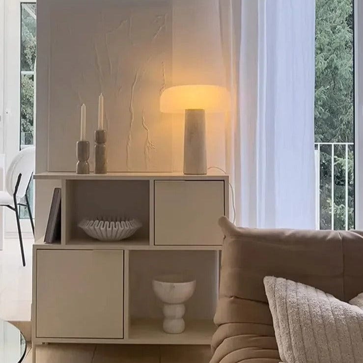Elegant White Marble Table Lamp