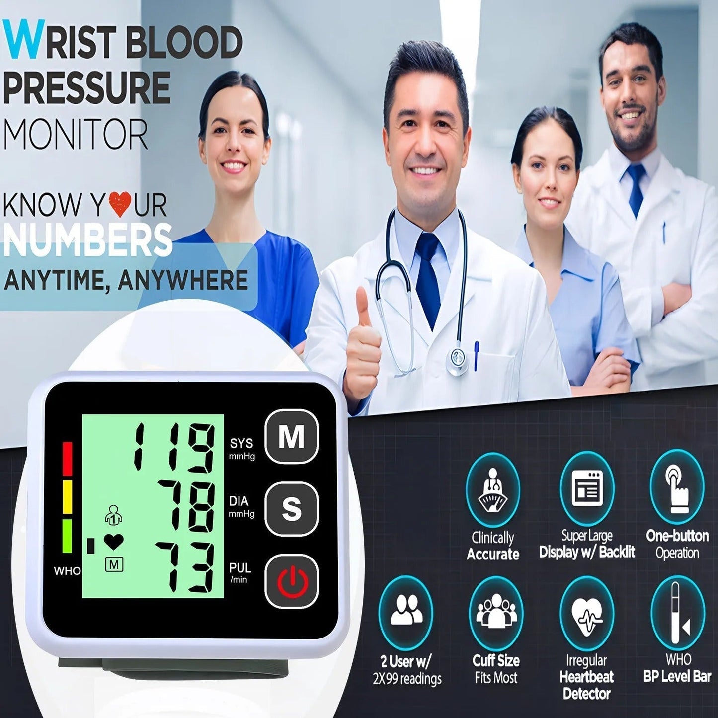 Portable Digital Blood Pressure Tracker Device