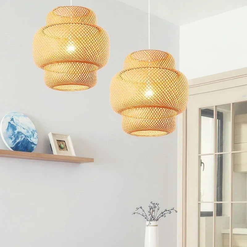 Natural Woven Bamboo Table Lamp