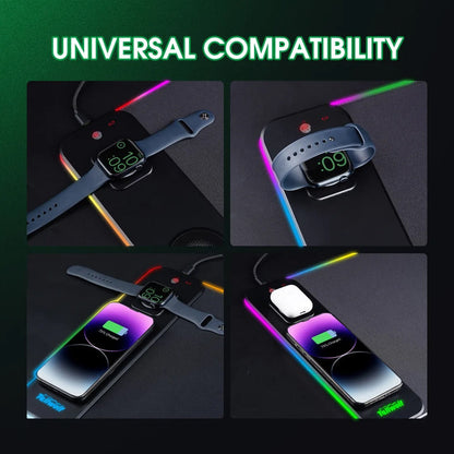 Wireless LED Desk Pad With Dual Fast Charging Spots