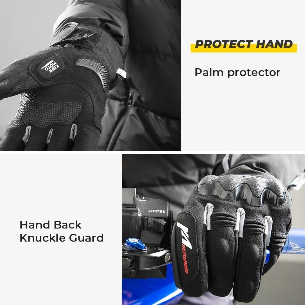 Warm USB Rechargeable Motorcycle Gloves