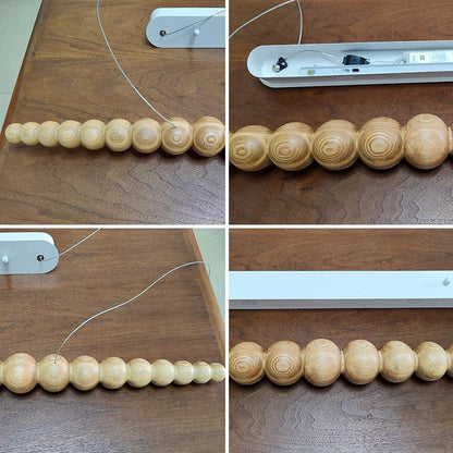 Rustic Wooden Bead Ceiling Light