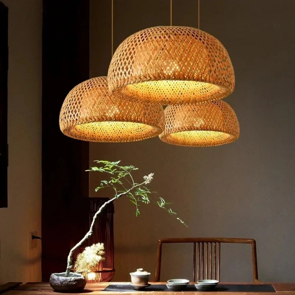 Natural Woven Bamboo Table Lamp