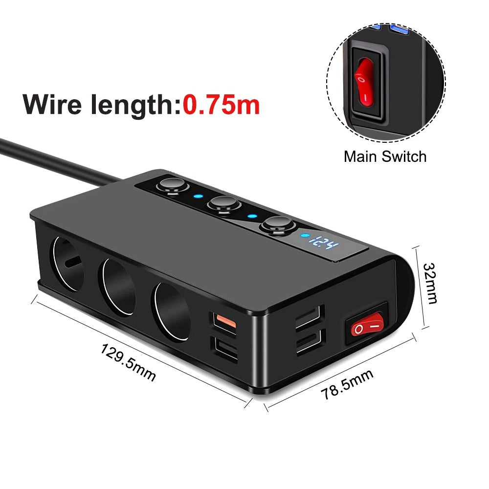 Rapid Car Charger 4 Port 180W Fast USB Charger