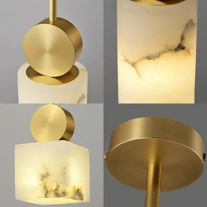 Elegant Marble Gold Drop Pendant