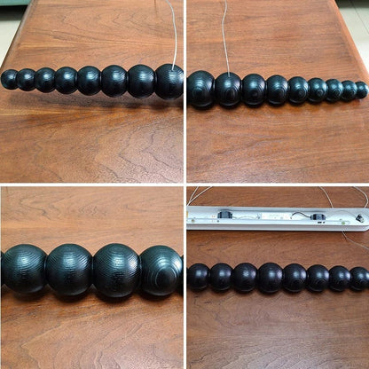 Rustic Wooden Bead Ceiling Light