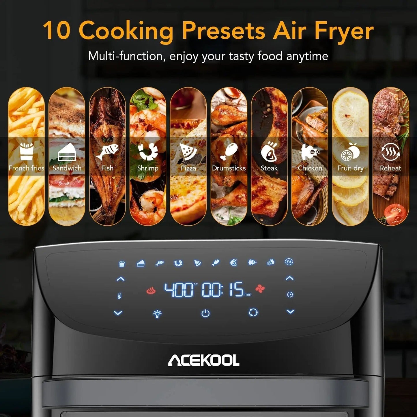 Space Saving 10-in-1 Digital Air Fryer Oven Combo