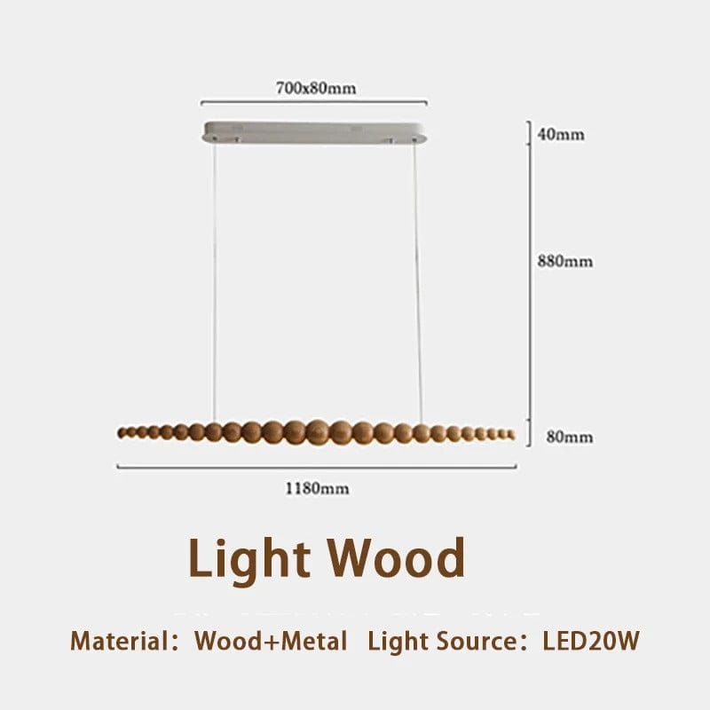 Rustic Wooden Bead Ceiling Light