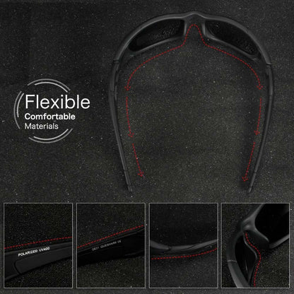 Premium Polarized Biker Sunglasses Durable TR90 Frame