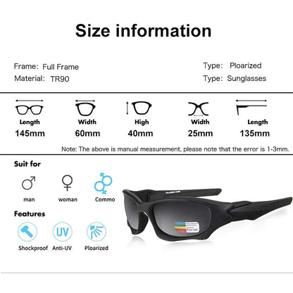 Premium Polarized Biker Sunglasses Durable TR90 Frame