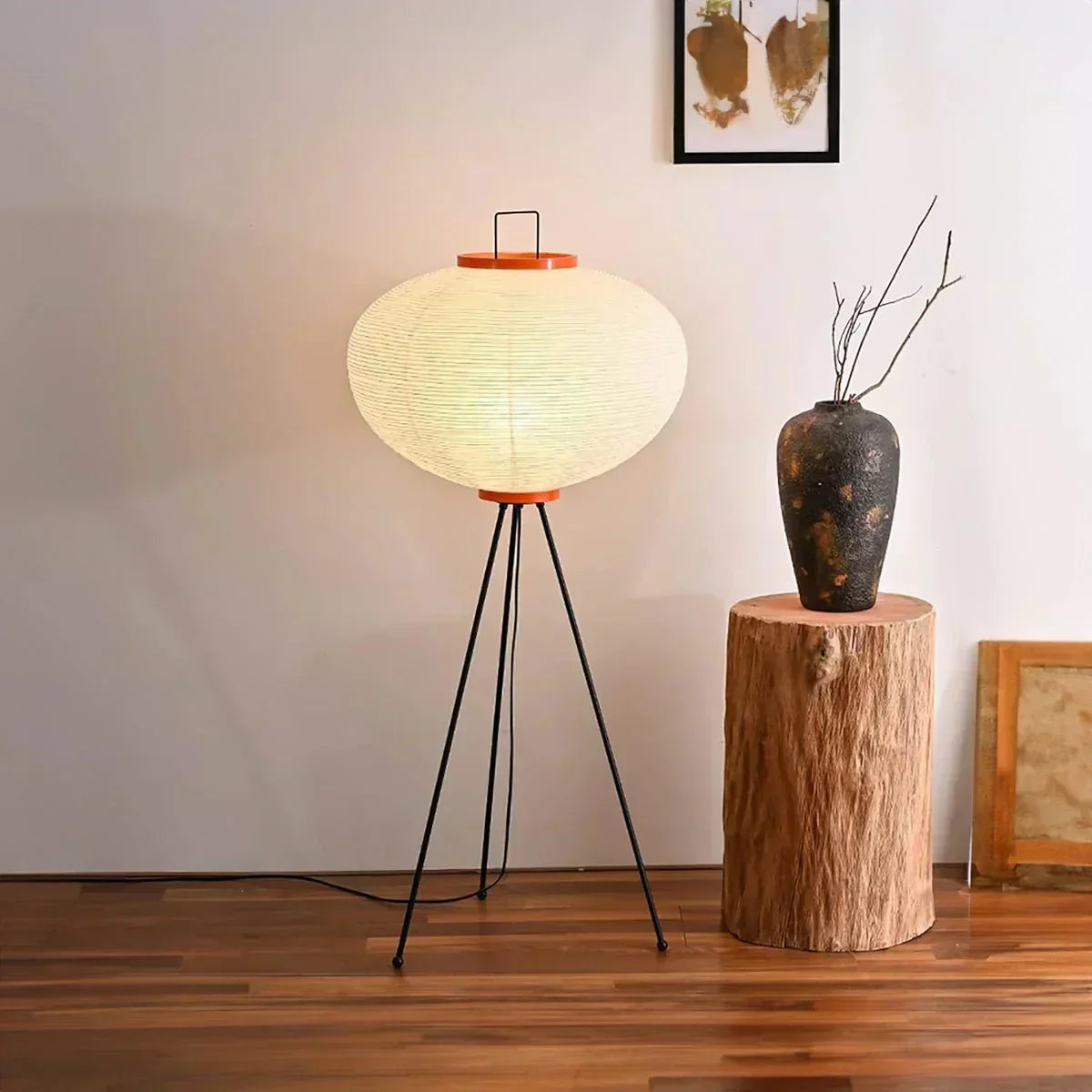 Sleek Asian Inspired Paper Floor Lamp - Lusomart