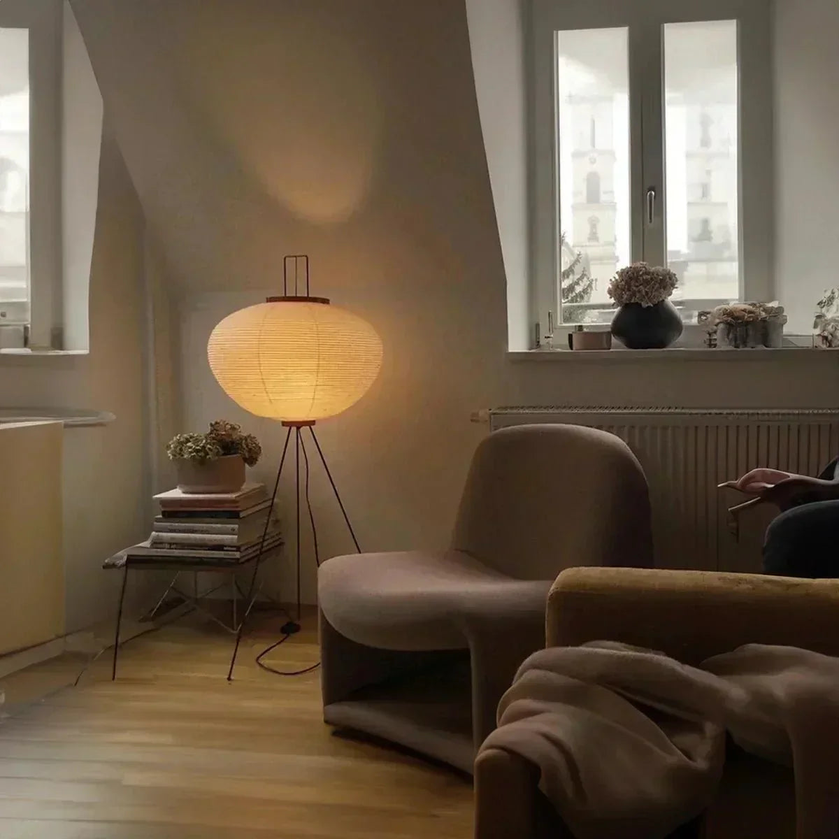 Sleek Asian Inspired Paper Floor Lamp