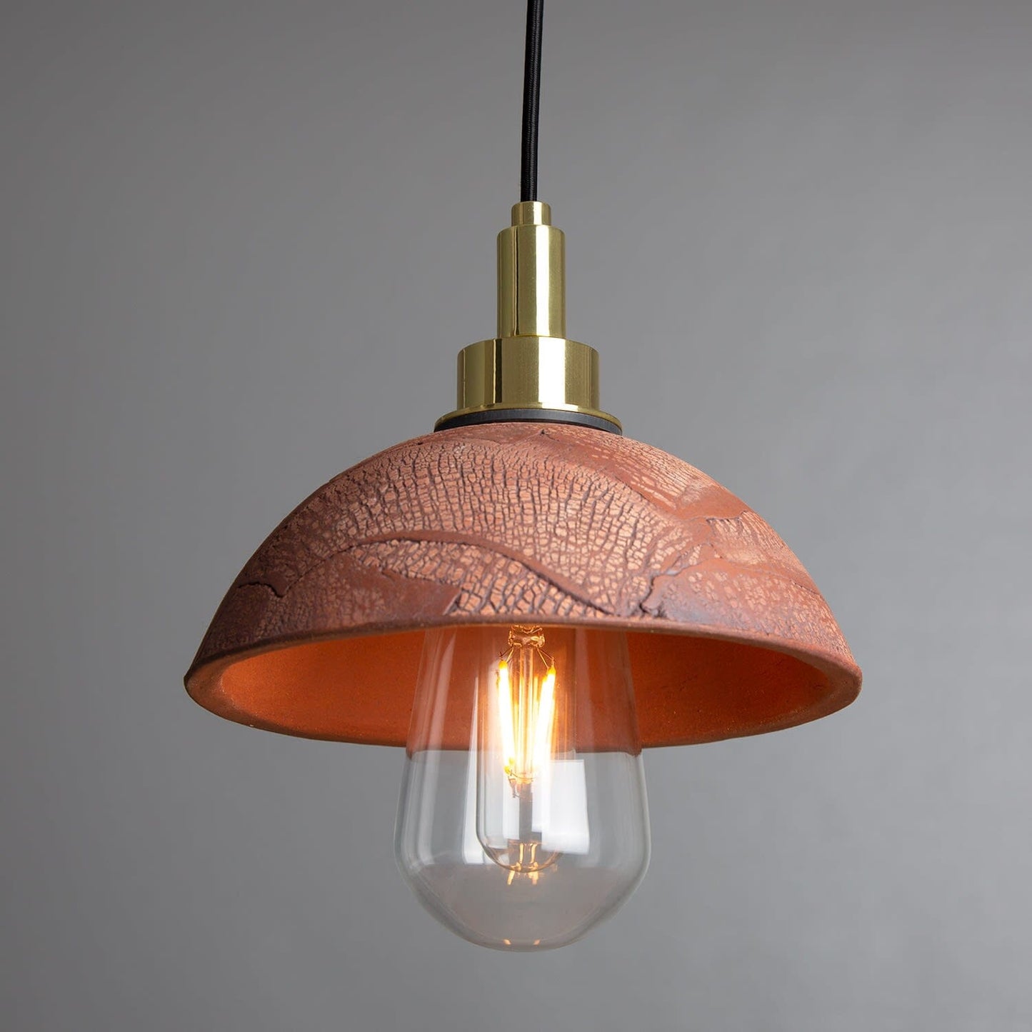 Stylish Red Glass Pendant Bathroom Light, 20cm IP44