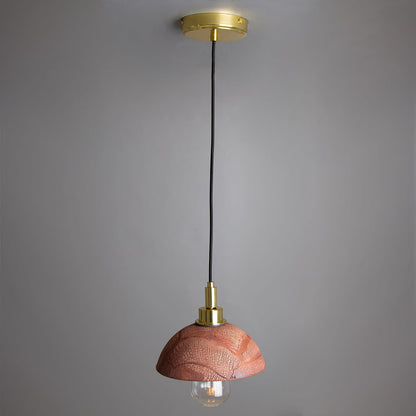 Stylish Red Glass Pendant Bathroom Light, 20cm IP44
