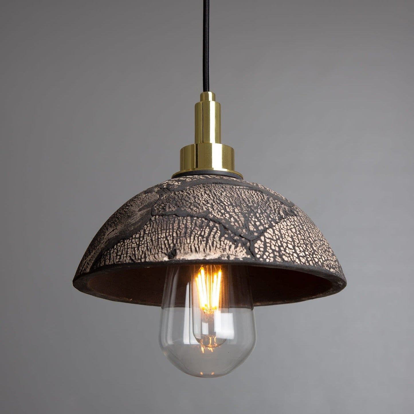 Small Black Ceramic Bathroom Pendant Light IP44