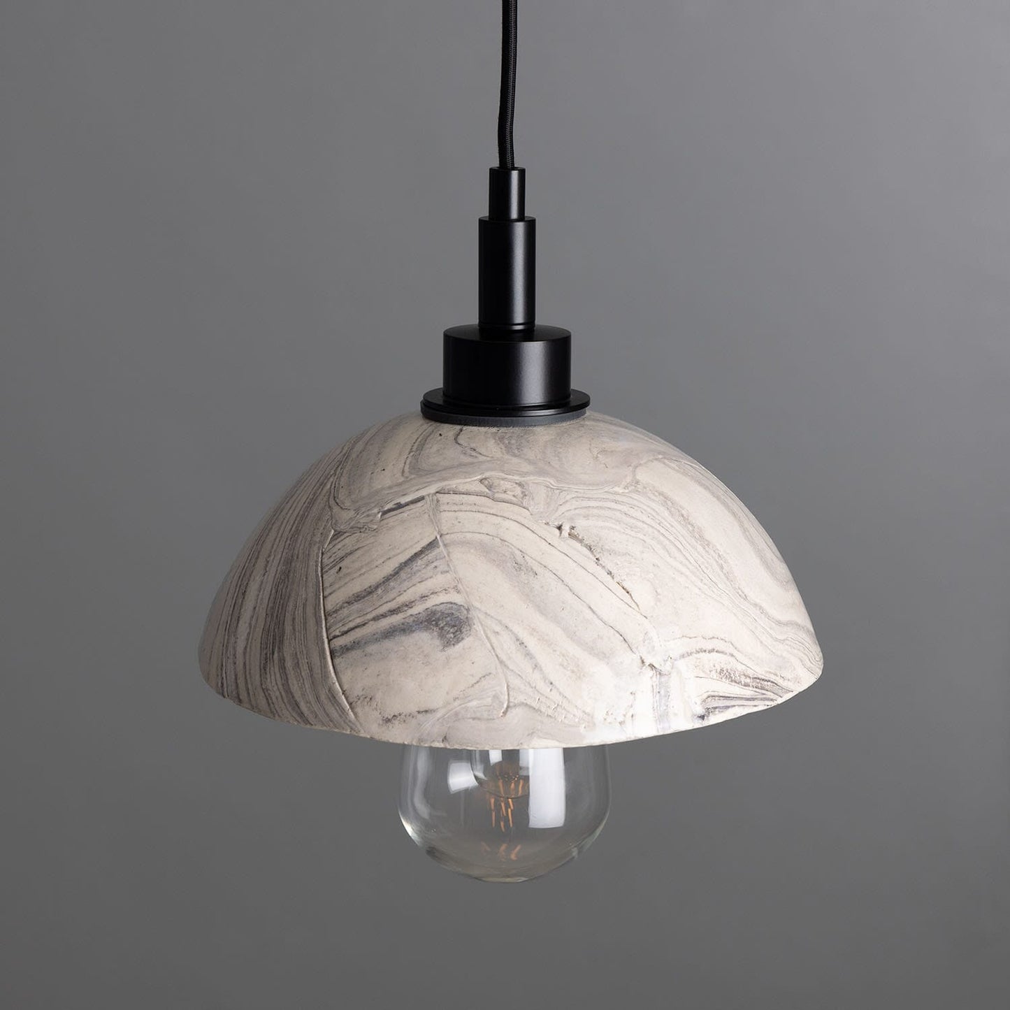 Stylish Marble Effect Glass Bathroom Ceiling Light