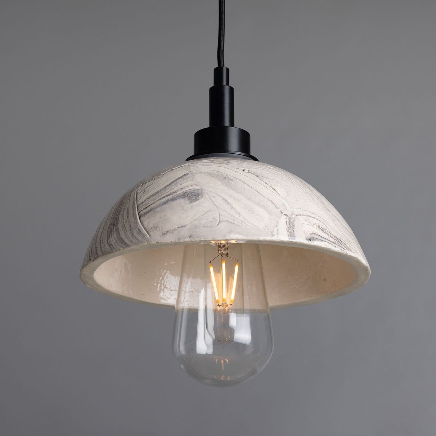 Stylish Marble Effect Glass Bathroom Ceiling Light