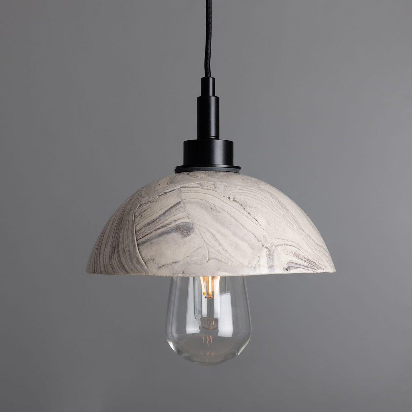 Stylish Marble Effect Glass Bathroom Ceiling Light
