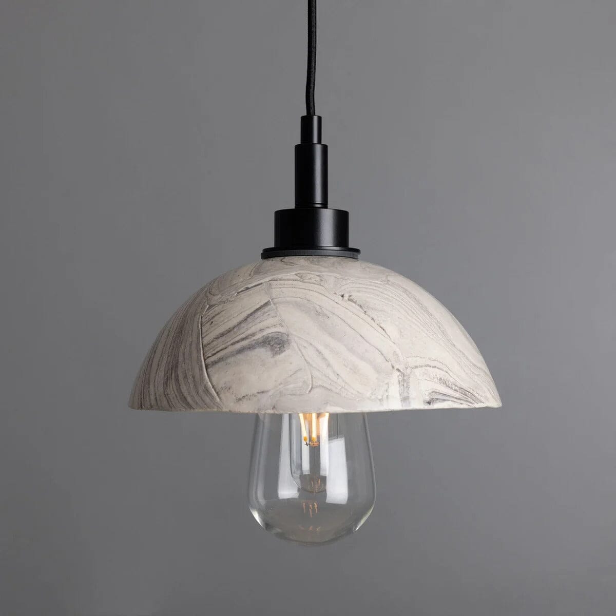 Stylish Marble Effect Glass Bathroom Ceiling Light
