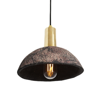 Natural Earthy Ceramic Pendant Light in Dark Clay